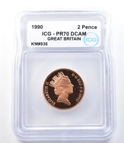 1990 Great Britain 2 Pence KM#936 PR70 DCAM ICG *8887