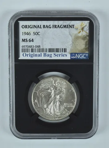 1946 Walking Liberty Half Dollar Original Bag Fragment MS64 NGC
