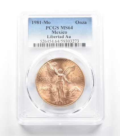 1981 Mo Mexico 1 Onza Gold Libertad MS64 PCGS *5584