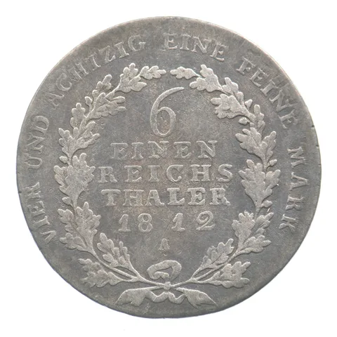 1812 A Prussia 1/6 Thaler Wilhelm III KM#385 *7010