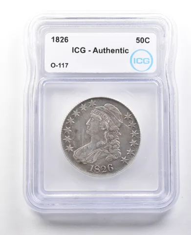 1826 Capped Bust Half Dollar O-117 Authentic ICG *3006