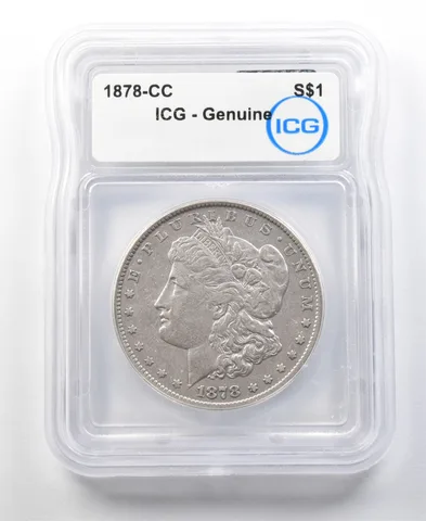 1878-CC Morgan Silver Dollar Genuine ICG a0170