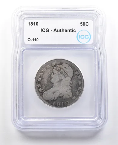 1810 Capped Bust Half Dollar O-110 Authentic ICG *3046