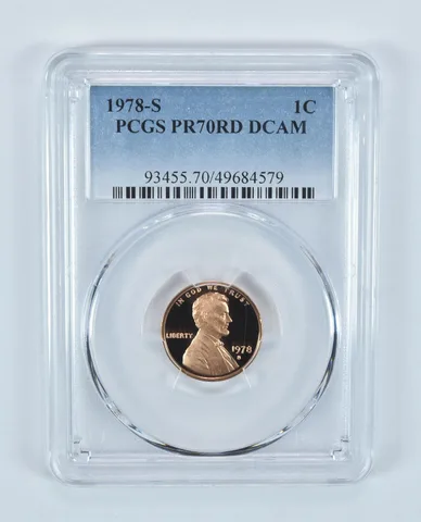 1978-S Lincoln Memorial Cent PR70 RD DCAM PCGS Blue Label
