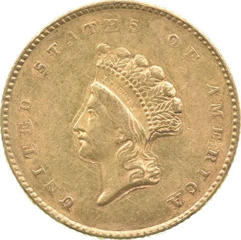 1854 $1 Indian Princess Head Gold Dollar a7647