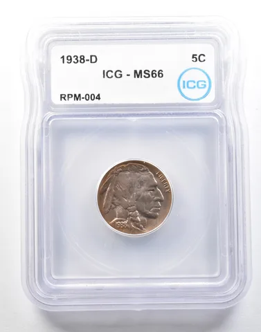 1938-D Indian Head Buffalo Nickel RPM-004 MS66 ICG a0117