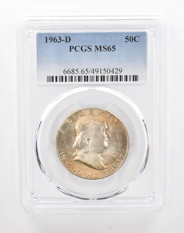 1963-D Franklin Half Dollar MS65 PCGS Beautiful Tone *2893