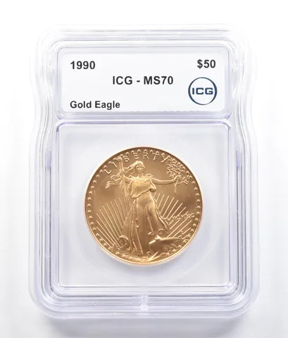 1990 $50 American Gold Eagle 1 Oz Gold MS70 ICG