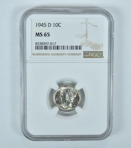 1945-D Mercury Dime MS65 NGC Brown Label