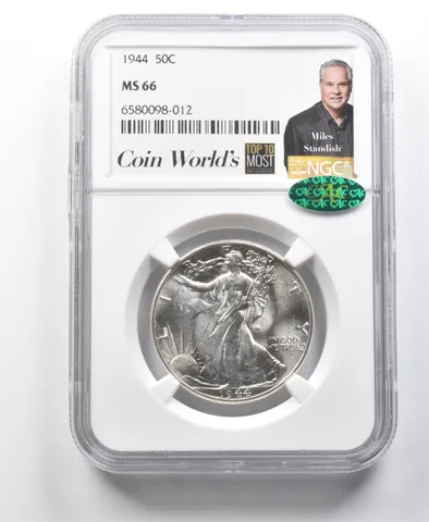1944 Walking Liberty Half Dollar Miles Standish MS66 NGC CAC *8554