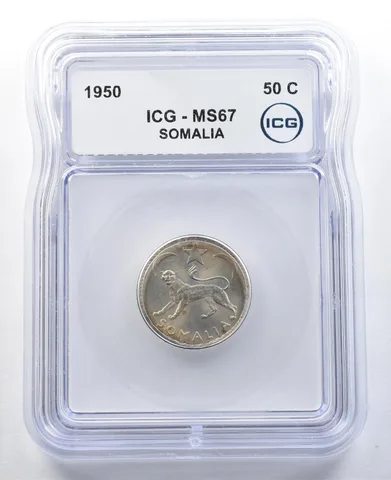 1950 Somalia 50 Centesimi MS67 ICG *3273