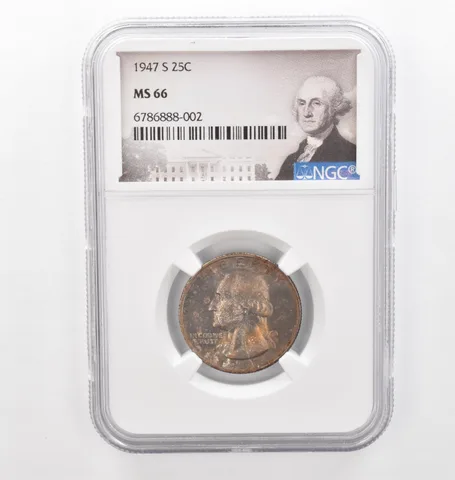1947-S Washington Quarter MS66 NGC Beautiful Tone *2286