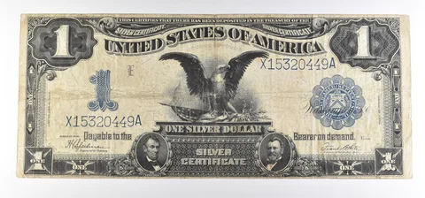 1899 $1 United States Black Eagle Silver Certificate Large Note Blue Seal *0864