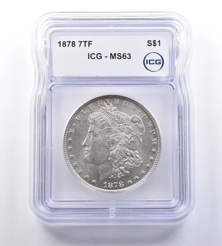 1878 7TF Morgan Silver Dollar MS63 ICG a9187