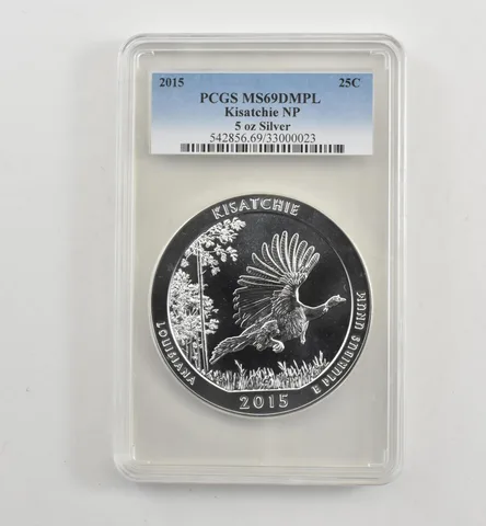 2015 5 Oz Silver Quarter America The Beautiful Kisatchie MS69 DMPL PCGS *1725