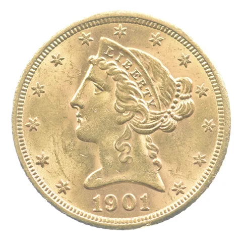 1901-S $5 Liberty Head Gold Half Eagle *9144