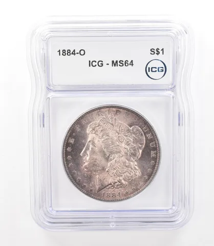 1884-O Morgan Silver Dollar MS64 ICG Beautiful Purple Tone *3150