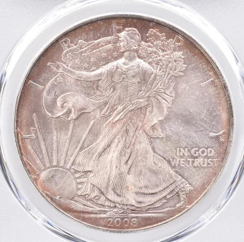 2008 American Silver Eagle MS67 PCGS Beautiful Tone *1328