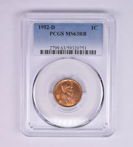1952-D Lincoln Wheat Cent MS63 RB PCGS Beautiful Tone a1216