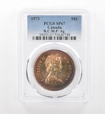 1973 Canada 1 Dollar Silver RCMP SP67 PCGS Beautiful Tone *1926