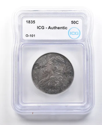 1835 Capped Bust Half Dollar O-101 Authentic ICG *3038
