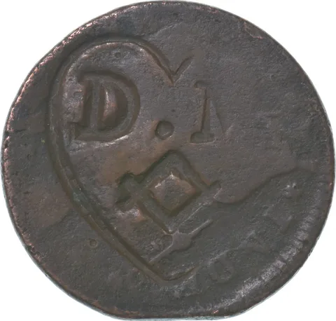 US Colonial 1770's Connecticut Counterstamped Masonic D M a7094