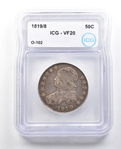 1819/8 Capped Bust Half Dollar O-102 VF20 ICG *3083