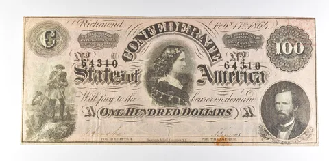 1864 $100 Confederate States Of America T-65 Large Note *8597
