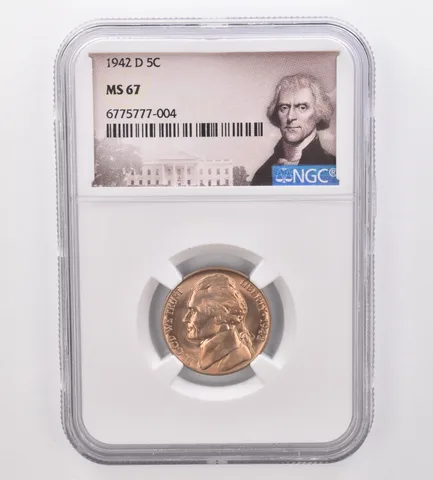 1942-D Jefferson Nickel MS67 NGC PQ Beautiful Tone *9935