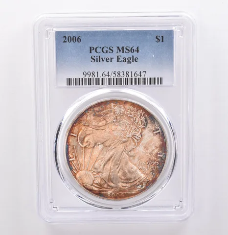 2006 American Silver Eagle MS64 PCGS Beautiful Tone *9265