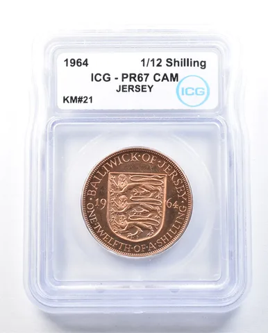 1964 Jersey 1/12 Shilling KM#21 PR67 CAM ICG *9005