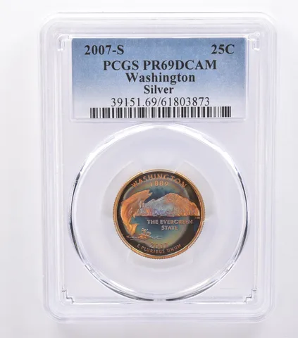 2007-S Washington State Quarter Washington Silver PR69 DCAM PCGS Nice Tone *8734