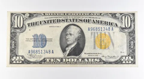 1934 A $10 Silver Certificate Yellow Seal North Africa Fr#2309 *0451