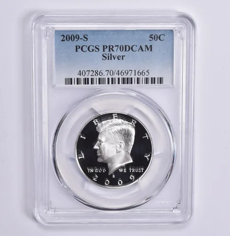 2009-S Kennedy Half Dollar Silver PR70 DCAM PCGS Blue Lbl
