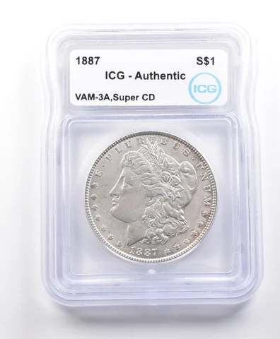 1887 Morgan Silver Dollar VAM-3A Super CD Authentic ICG *3314