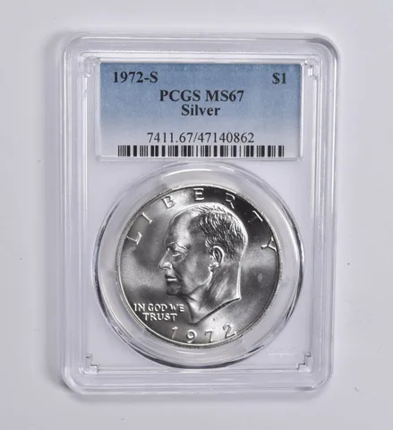 1972-S Eisenhower $1 Silver MS67 PCGS Blue Label