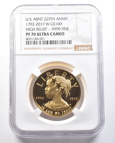 2017-W $100 American Gold Liberty High Relief 1 Oz Gold PF70 UCAM NGC