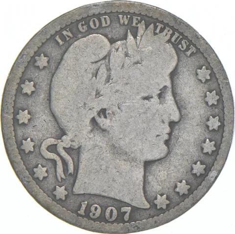 1907-S Barber Quarter Average Circ