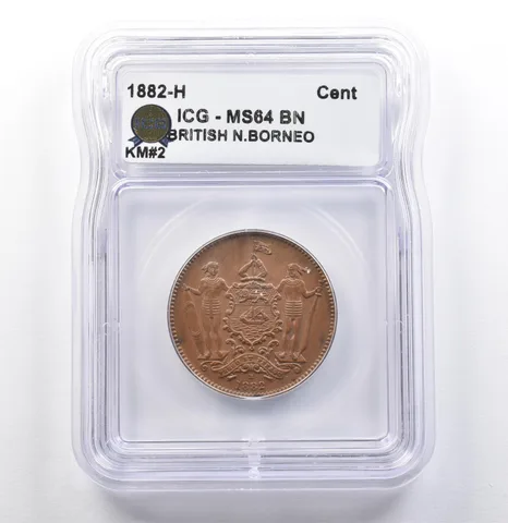 1882 H British North Borneo Cent KM#2 MS64 BN ICG *9953