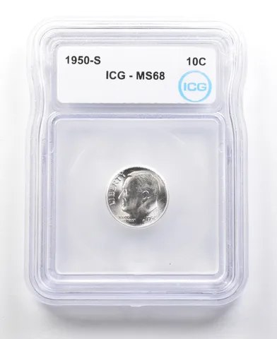 1950-S Roosevelt Dime MS68 ICG a4442