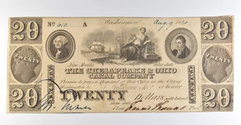 1840 $20 Washington DC Chesapeake & Ohio Canal Company Obsolete Note *8479