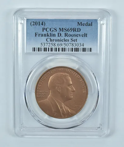 (2014) Medal Franklin D Roosevelt Coin & Chronicles Set MS69 RD PCGS
