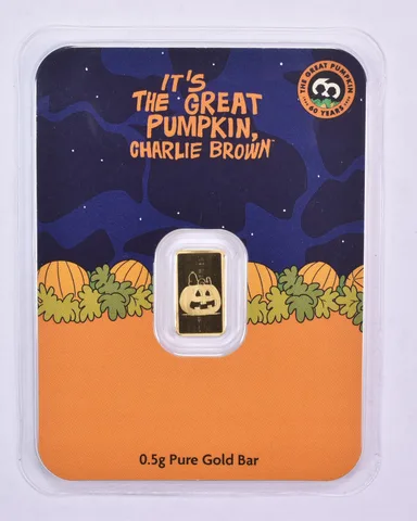0.5 Gram Gold Bar Charlie Brown Great Pumpkin Peanuts (Halloween Fall Autumn)
