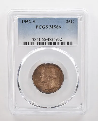 1952-S Washington Quarter MS66 PCGS Beautiful Tone *4380