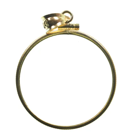 14K 28mm Gold Filled 20 Peso Mexico Coin Bezel Pendant Frame Edge a1287