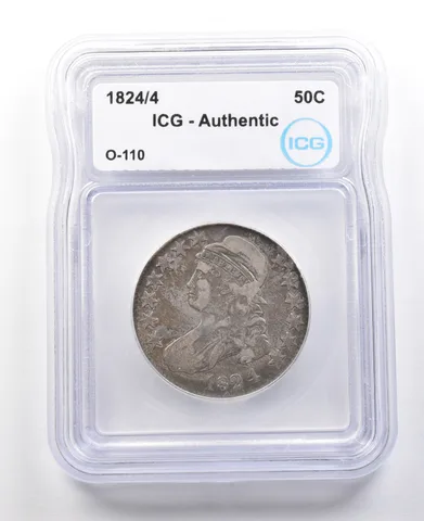 1824/4 Capped Bust Half Dollar O-110 Authentic ICG *2980