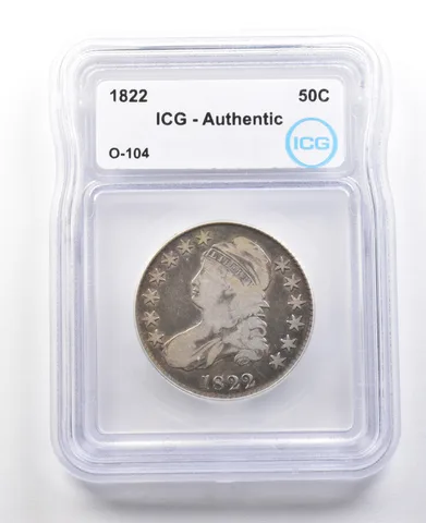 1822 Capped Bust Half Dollar O-104 Authentic ICG *3066