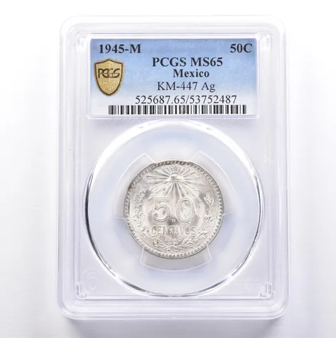1945 M Mexico 50 Centavos Silver KM-447 MS65 PCGS *9061