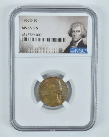 MS65 5FS 1950-D Jefferson Nickel - Graded NGC WOW Toned *8020
