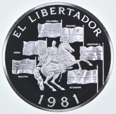 1981 Panama 20 Balboas El Libertador 50% Silver - 1.9 oz ASW